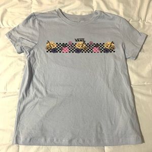 Women’s Vans blue flower checkered t-shirt